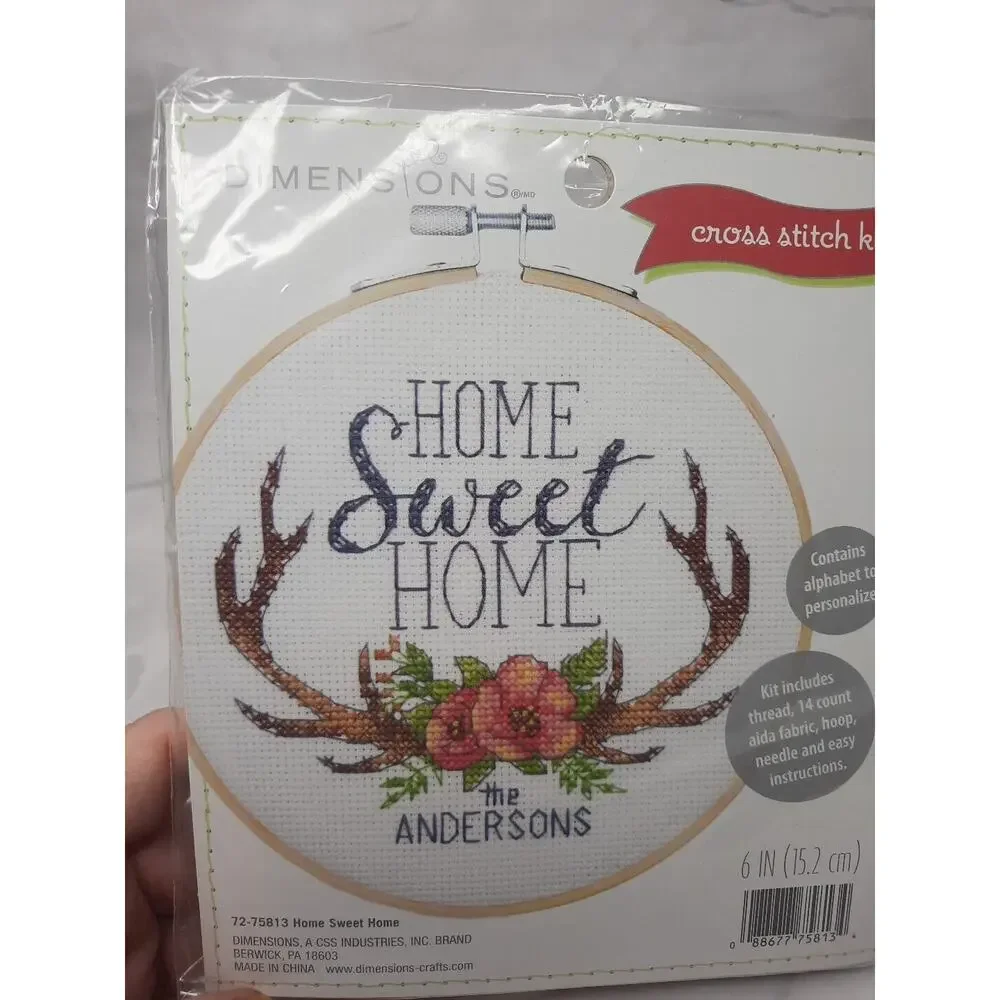 Dimensions Cross Stitch Kit 72-75813 Home Sweet Home 6 inch Hoop